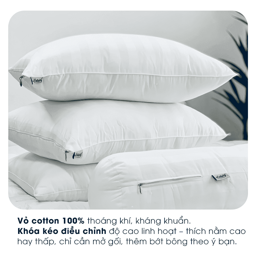 Lullaby bedding | Ruột gối nằm | gối nằm | Gối nằm microfiber | ruột gối lông vũ nhân tạo