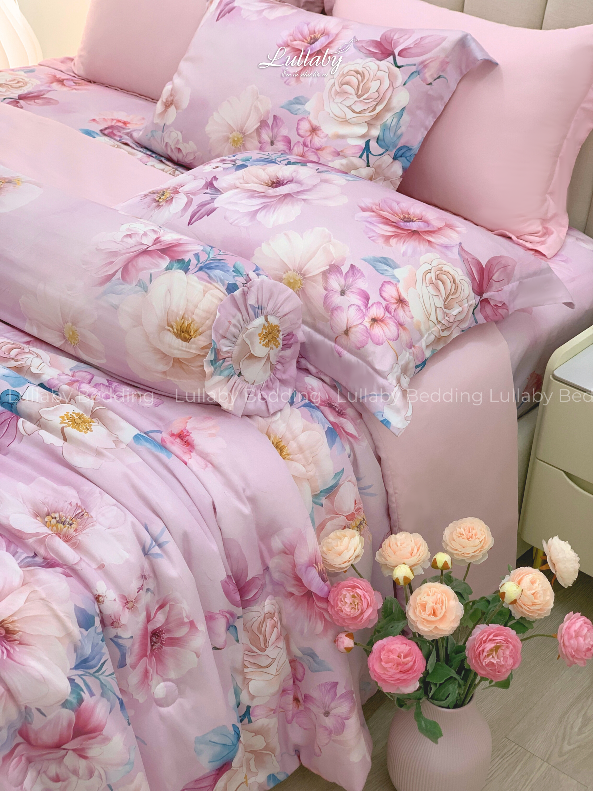 Bộ chăn ga gối Tencel 60S Mộng hồng | Lullaby Bedding | Chăn ga gối Tencel | Tencel 60S Bộ chăn ga gối Tencel 60S Mộng hồng | Lullaby Bedding | Chăn ga gối Tencel | Tencel 60S