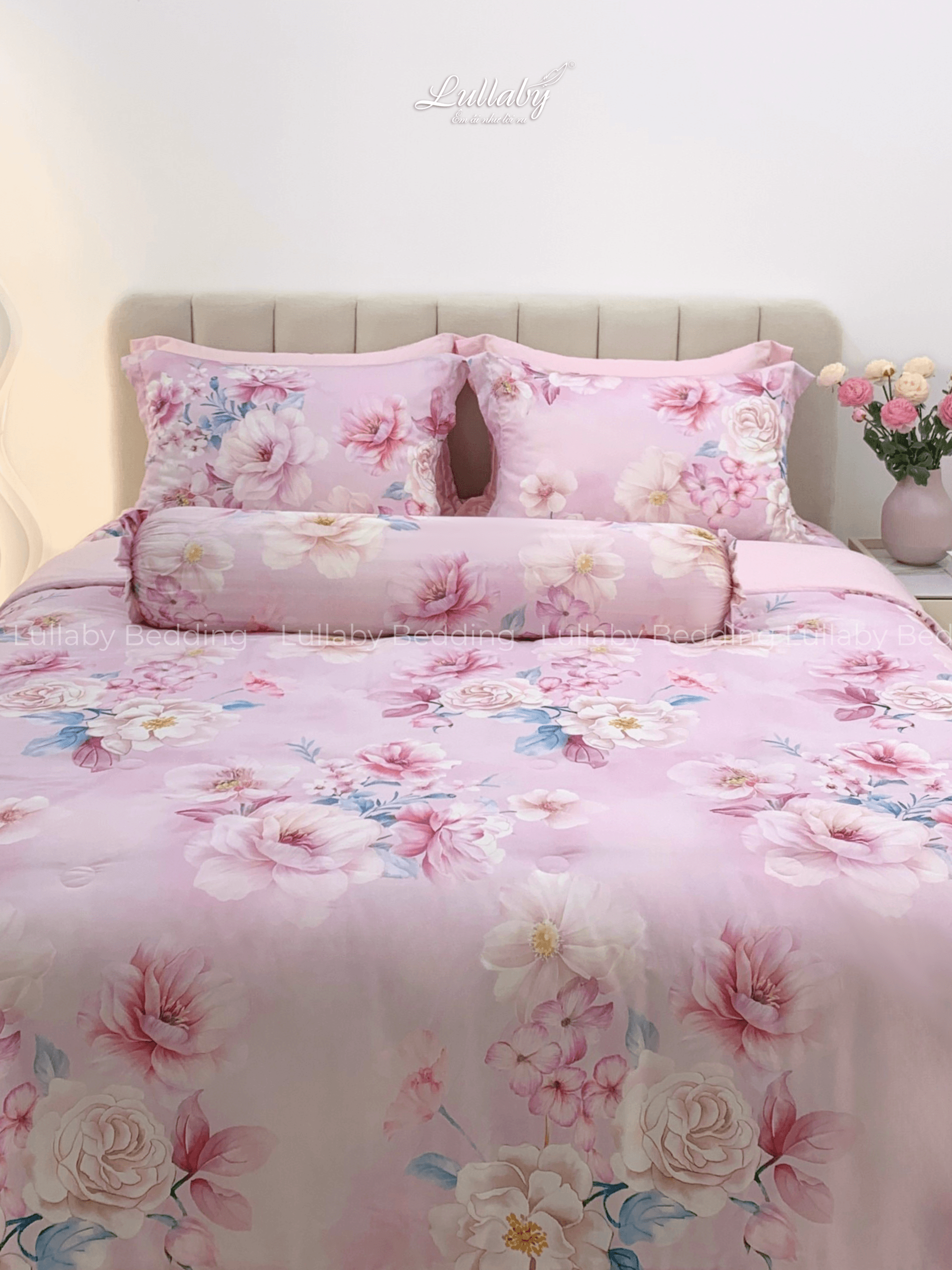 Bộ chăn ga gối Tencel 60S Mộng hồng | Lullaby Bedding | Chăn ga gối Tencel | Tencel 60S Bộ chăn ga gối Tencel 60S Mộng hồng | Lullaby Bedding | Chăn ga gối Tencel | Tencel 60S