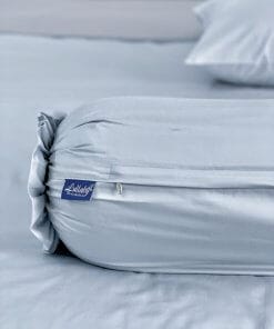 Chăn ga Cotton supima Xanh Ice blue phối xám