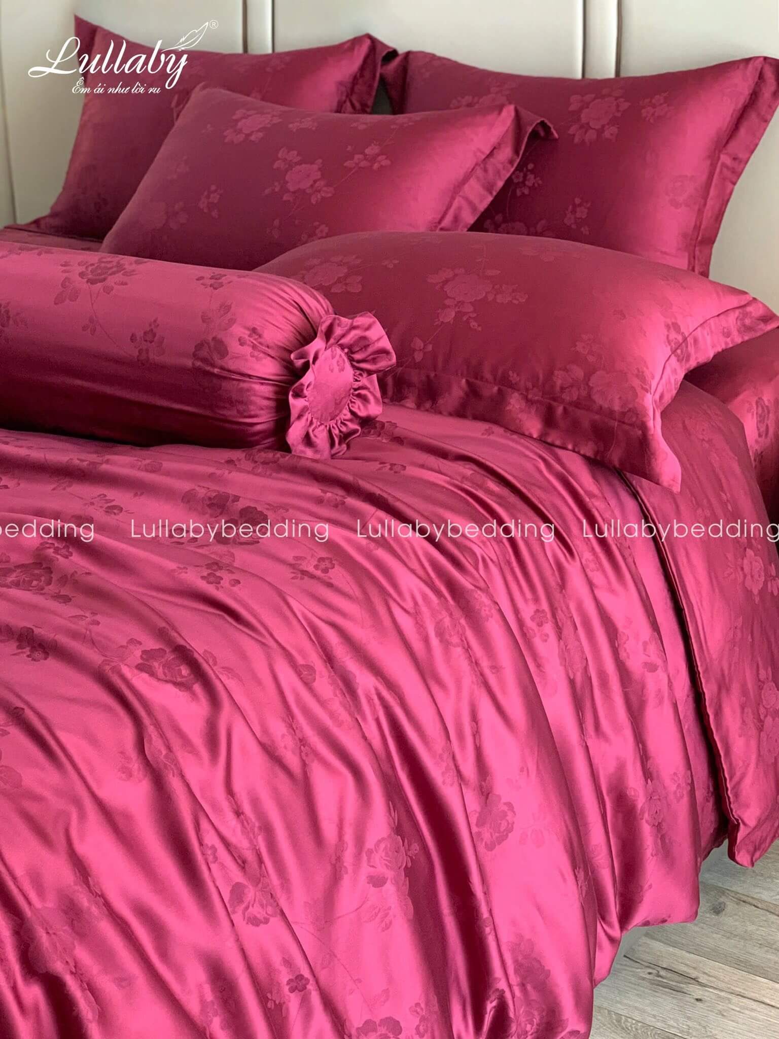 Chăn ga gối Tencel dệt kim đỏ | Chăn ga cưới | Lullaby Beding Chăn ga gối Tencel dệt kim đỏ | Chăn ga cưới | Lullaby Beding