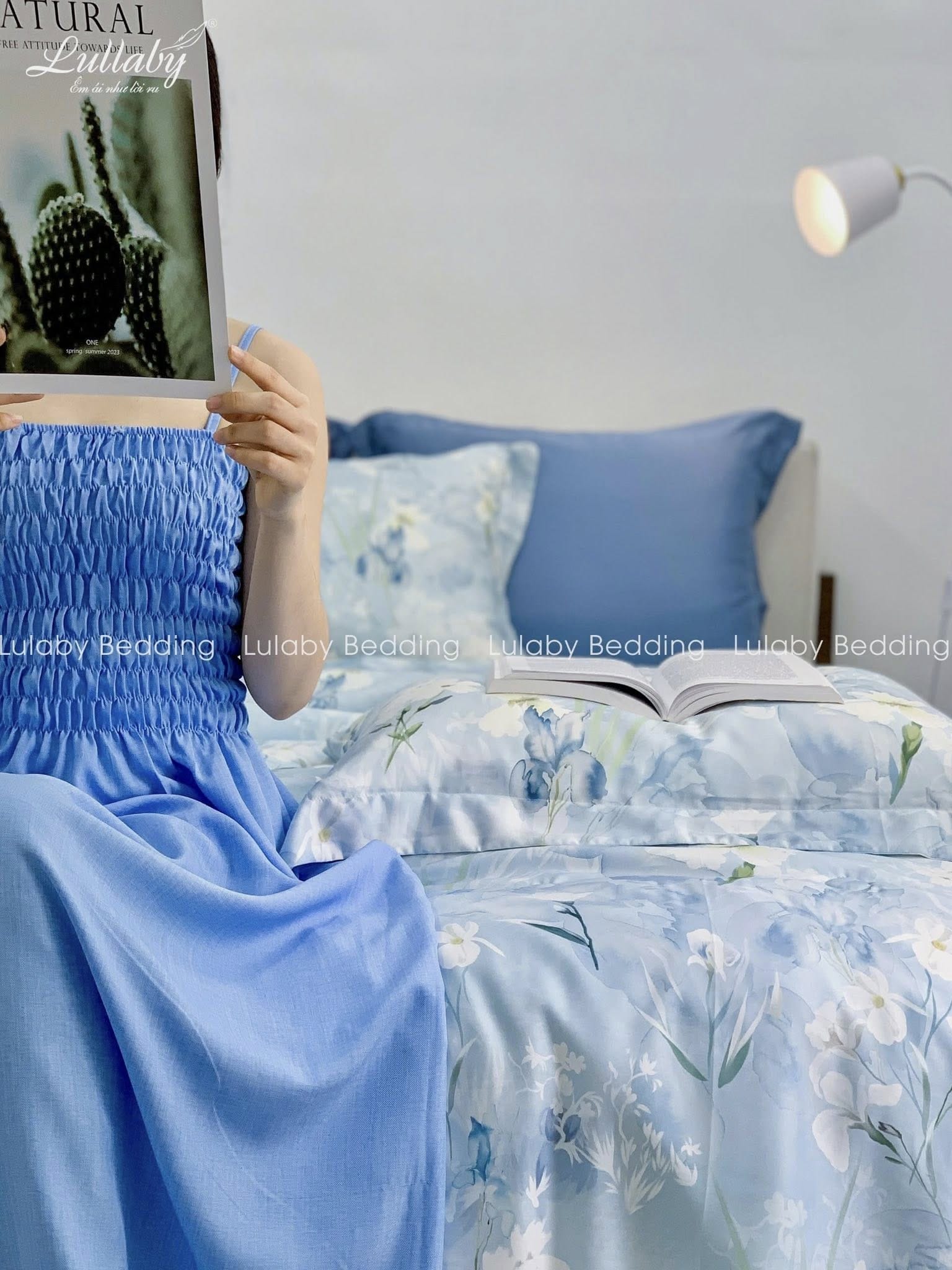 Chăn ga gối Tencel 100S Hoa Diên Vỹ Lullaby Bedding Chăn ga gối Tencel 100S Hoa Diên Vỹ Lullaby Bedding
