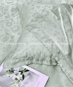 Chăn ga gối Tencel dệt kim - Green Flower| Lullaby Bedding