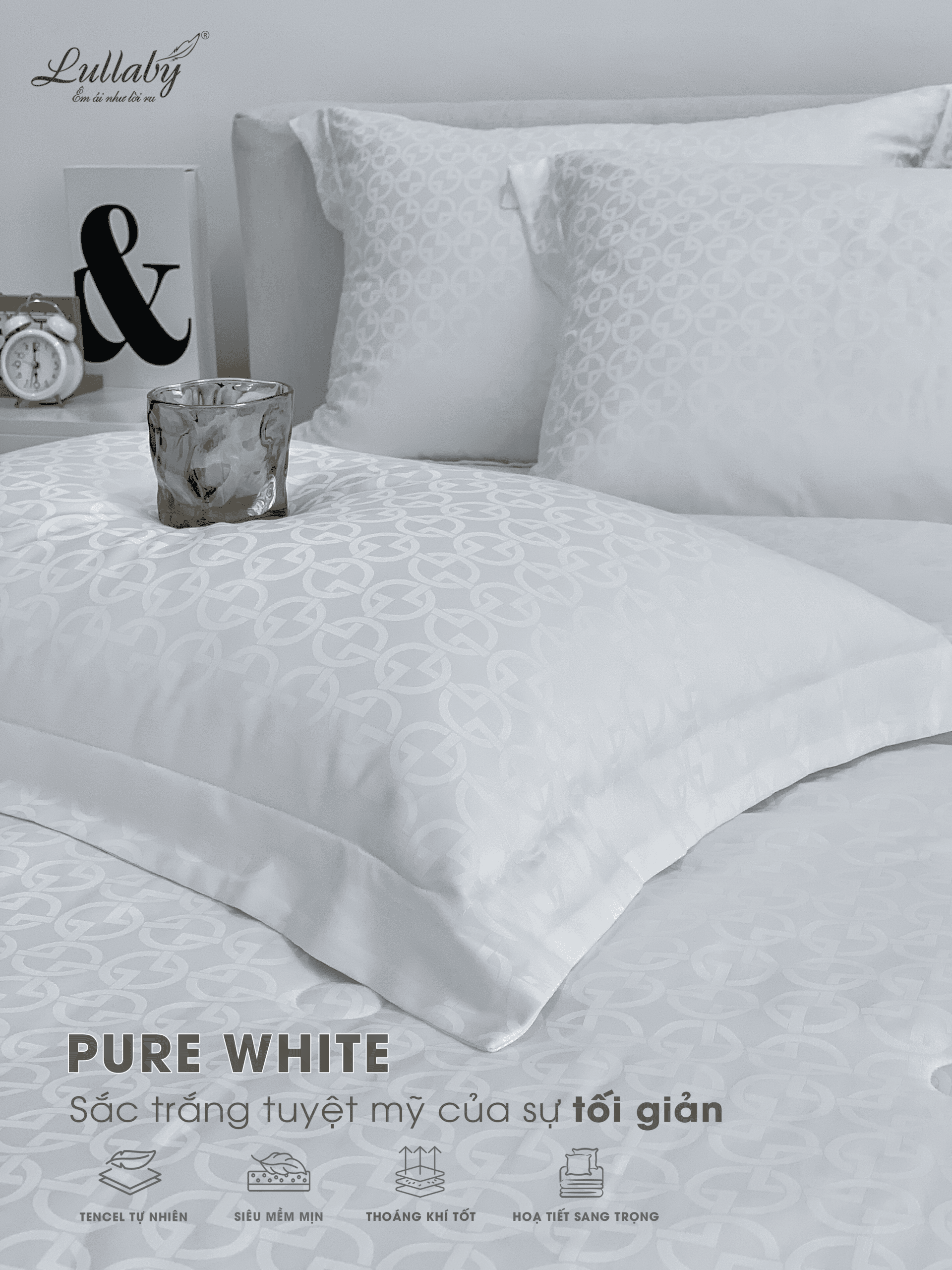 Chăn ga gối Tencel dệt kim - Pure White | Lullaby Bedding Chăn ga gối Tencel dệt kim - Pure White | Lullaby Bedding