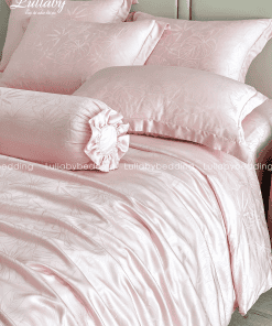 Chăn ga gối Tencel dệt kim hồng | Chăn ga cưới | Lullaby Beding