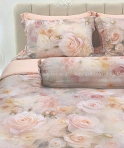Chăn ga gối Tencel 60S Hoa hồng voan | Lullaby Bedding | Chăn ga gối đệm Lullaby | Chăn ga gối Tencel | Chăn ga gối cao cấp