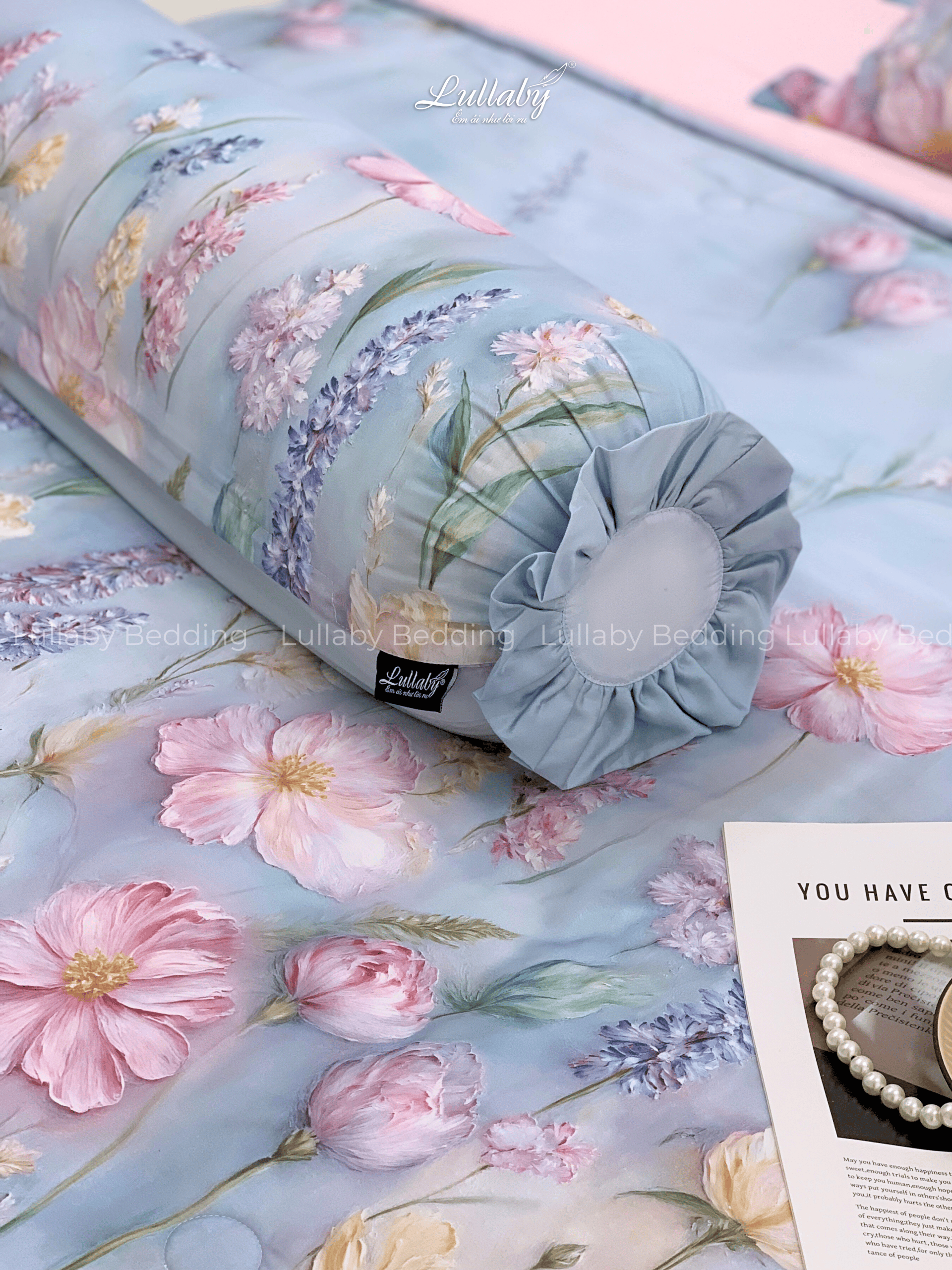 Chăn ga gối Tencel 60S Hoa xuân lam | Lullaby Bedding | Chăn ga gối đệm Lullaby | Chăn ga gối Tencel | Chăn ga gối cao cấp Chăn ga gối Tencel 60S Hoa xuân lam | Lullaby Bedding | Chăn ga gối đệm Lullaby | Chăn ga gối Tencel | Chăn ga gối cao cấp