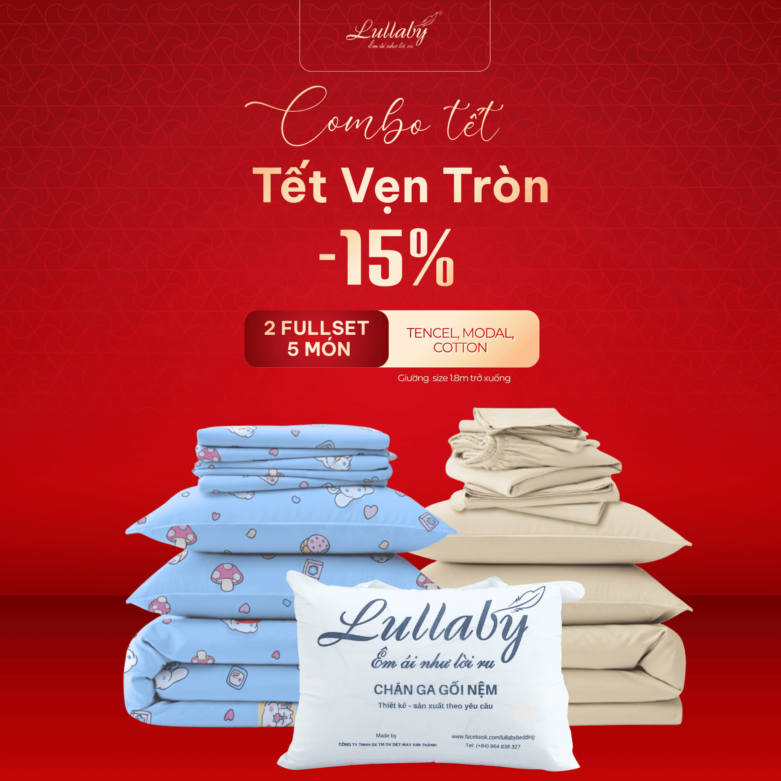 Combo chăn ga đón Tết | Lullaby Bedding