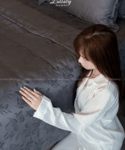 Chăn ga gối Tencel dệt kim xám | Chăn ga cưới | Lullaby Beding