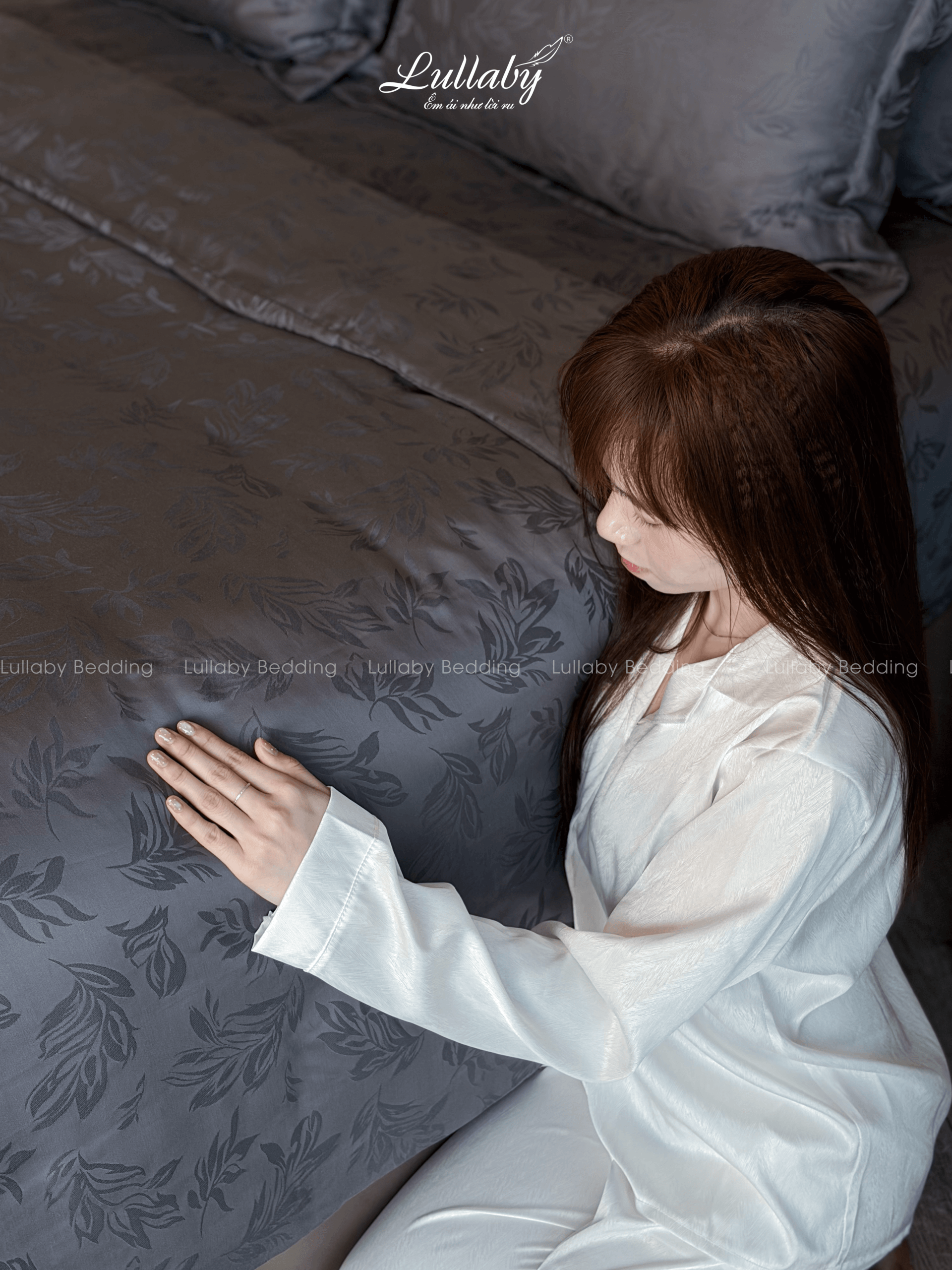 Chăn ga gối Tencel dệt kim xám | Chăn ga cưới | Lullaby Beding Chăn ga gối Tencel dệt kim xám | Chăn ga cưới | Lullaby Beding