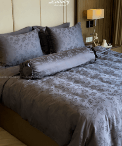 Chăn ga gối Tencel dệt kim xám | Chăn ga cưới | Lullaby Beding