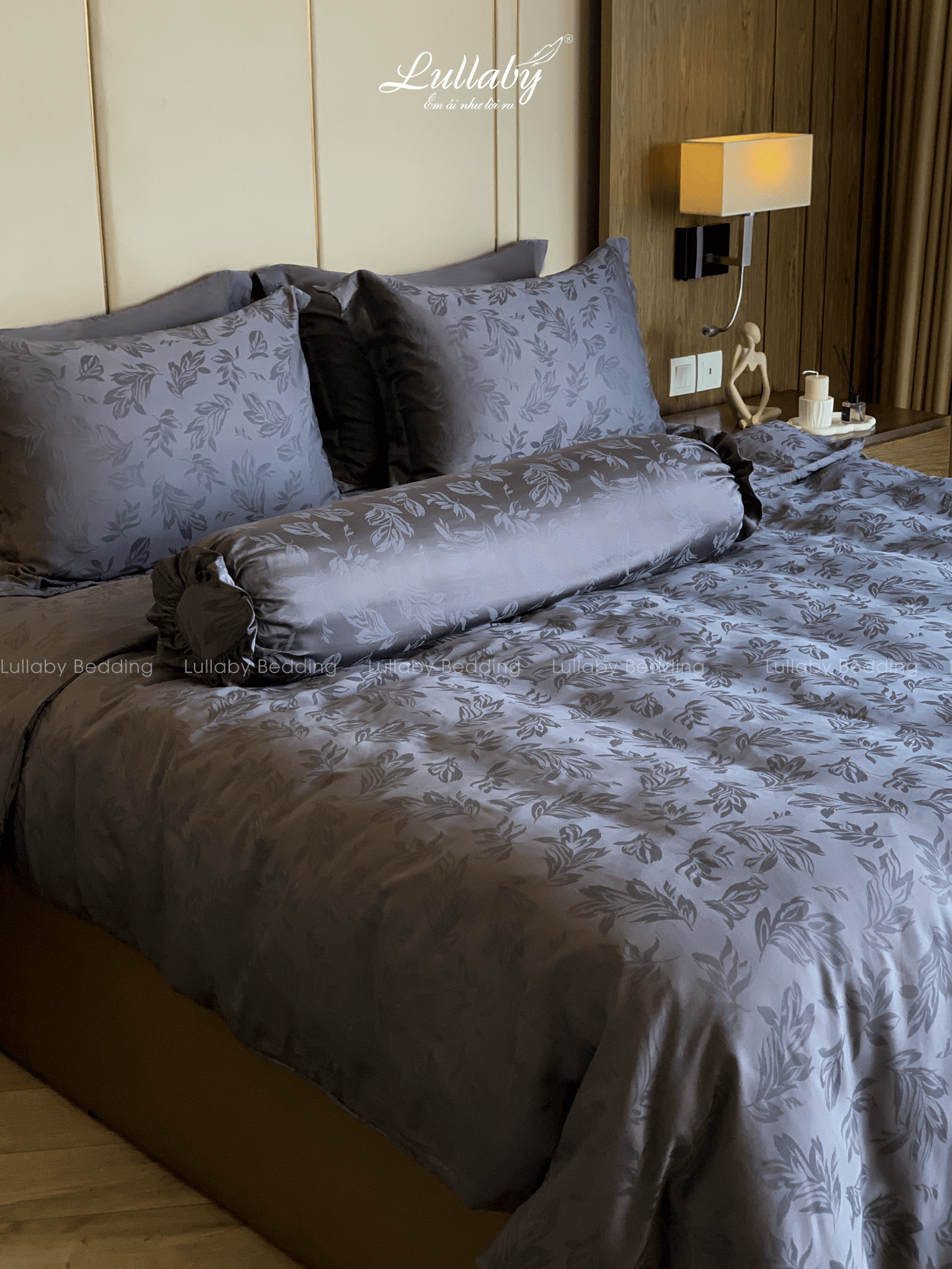 Chăn ga gối Tencel dệt kim xám | Chăn ga cưới | Lullaby Beding Chăn ga gối Tencel dệt kim xám | Chăn ga cưới | Lullaby Beding