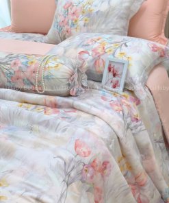 Bộ chăn ga gối Tencel 60S Hoa Tulip | Lullaby Bedding | Chăn ga gối Tencel | Tencel 60S