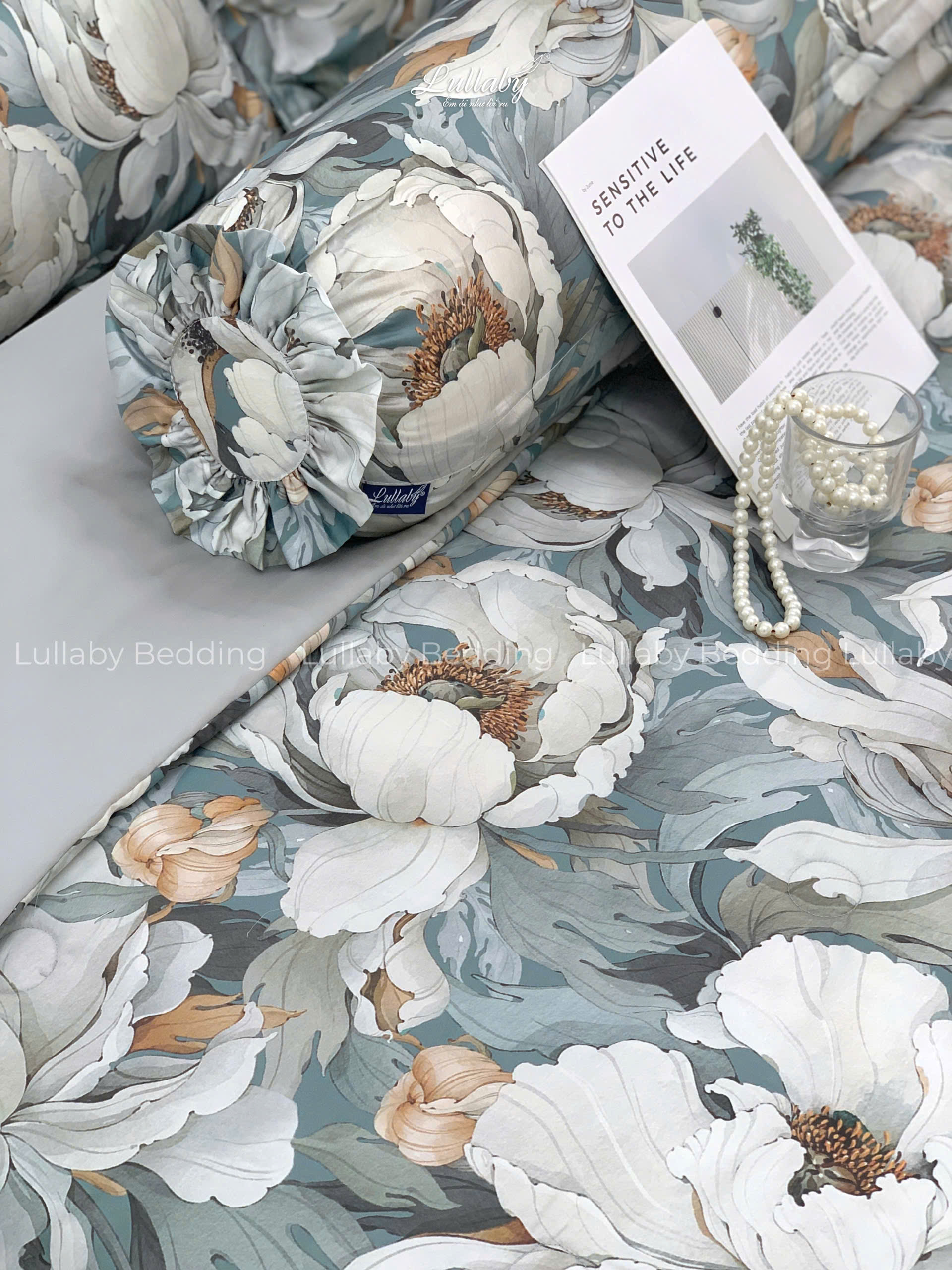Bộ chăn ga gối Tencel 60S Bạch Mẫu Đơn | Lullaby Bedding | Chăn ga gối Tencel | Tencel 60S Bộ chăn ga gối Tencel 60S Bạch Mẫu Đơn | Lullaby Bedding | Chăn ga gối Tencel | Tencel 60S