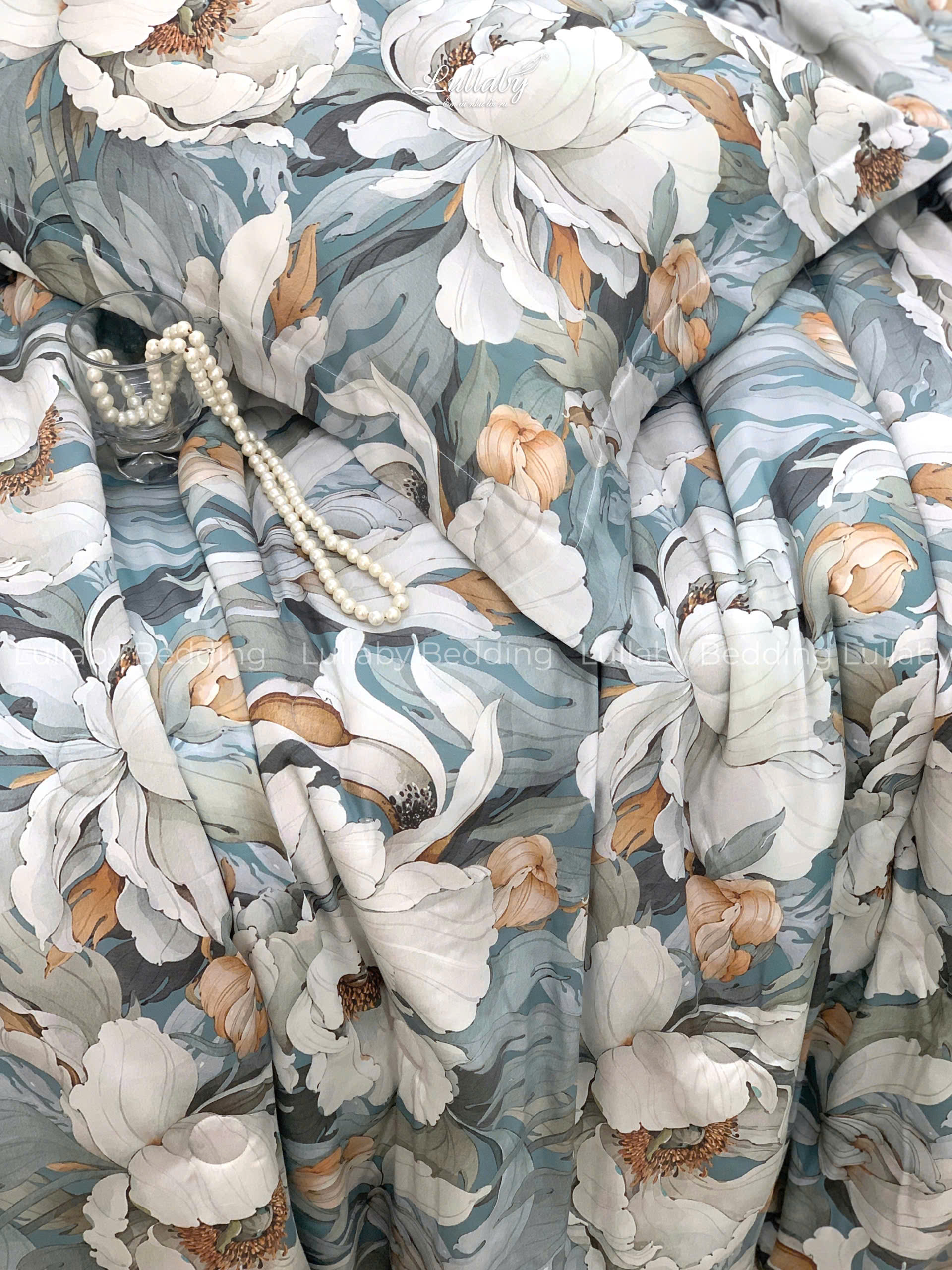 Bộ chăn ga gối Tencel 60S Bạch Mẫu Đơn | Lullaby Bedding | Chăn ga gối Tencel | Tencel 60S Bộ chăn ga gối Tencel 60S Bạch Mẫu Đơn | Lullaby Bedding | Chăn ga gối Tencel | Tencel 60S