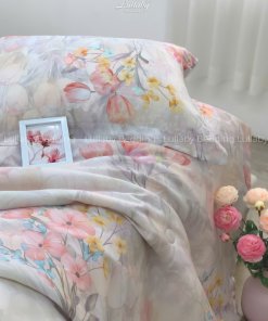 Bộ chăn ga gối Tencel 60S Hoa Tulip | Lullaby Bedding | Chăn ga gối Tencel | Tencel 60S