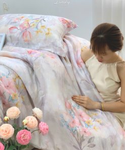 Bộ chăn ga gối Tencel 60S Hoa Tulip | Lullaby Bedding | Chăn ga gối Tencel | Tencel 60S