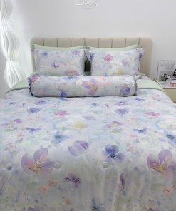 Bộ chăn ga gối Tencel 60S Khu vườn tím | Lullaby Bedding | Chăn ga gối Tencel | Tencel 60S
