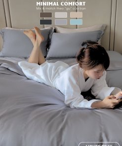 Tencel 100s | Tencel 100s Mouse Gray | Tencel 100s Lullaby Bedding | Bộ chăn ga gối Tencel 100s | Bộ chăn ga gối Tencel cao cấp
